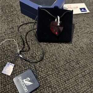 NWT Swarovski Red Heart Pendant Necklace